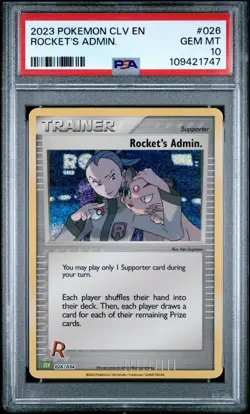 Rocket’s Admin. Pokemon 2023 Trading Card Game Classic 026/034 Holo PSA 10 - Image 1