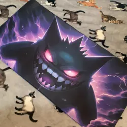 Gengar Rubber Playmat Play Mat Tcg Trading Card Game Pokemon Horror Ghost - Image 1