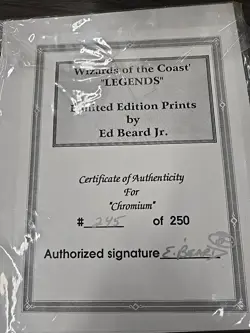 MTG Chromium Legends Limited Edition Art Print #245/250 Signed Ed Beard Jr w/... - Image 2