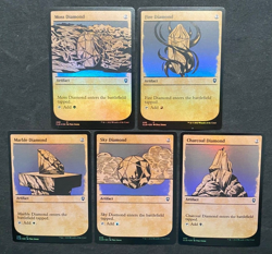 5 Showcase Foil Moss Marble Fire Sky Charcoal Diamond Set MTG Commander Legend - Image 1