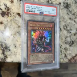 YUGIOH HINO-KAGU-TSUCHI 1st Edition Ultra Rare Holo LOD-070 PSA 9 MINT - Image 4