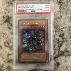YUGIOH! Yamata Dragon LOD-067 Ultra Rare 1st Edition PSA 9 MINT New Cert - Image 1