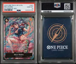 2025 ONE PIECE OP12 087 LEGACY OF THE MASTER NICO ROBIN ALT ART PSA 10 GEM MINT - Image 3