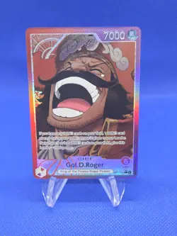 One Piece Carrying On His Will Gol.D.Roger OP13-003 Alternate Alt Art Leader NM - Image 1