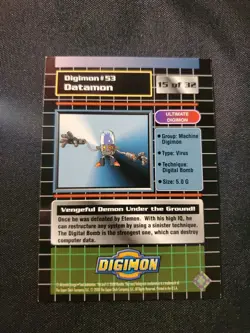 Digimon Upper Deck Animated Series 2 Datamon 15 of 32 Prism Holo Foil Card - Image 4