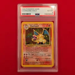 1999 Pokemon TCG Charizard Base Set Holo Rare Card 4/102 PSA 6 - Image 1