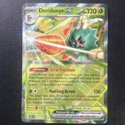 Pokemon TCG Decidueye EX Sv03: Obsidian Flames Holo Double Rare Card 015/197 - Image 1