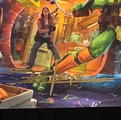 Michelangelo Game Master Gold Stamped Signature Art Card MTG Magic TMNT 13/54 - Image 2