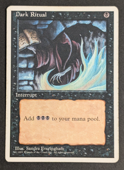 MTG Card - 1x Dark Ritual - Core Set Fourth (4th) Edition - Played (MP) - Magic - Image 1