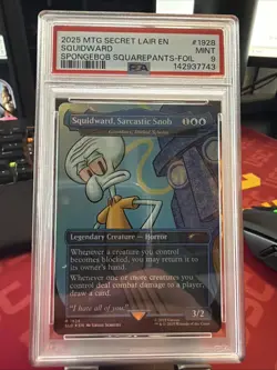 2025 MAGIC THE GATHERING SPONGEBOB SECRET LAIR DROP FOIL PSA 9 MINT SQUIDWARD - Image 1