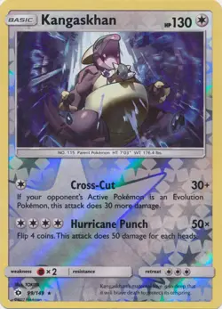 x1 Kangaskhan - 99/149 - Holo Rare - Reverse Holo Pokemon SM1 Sun & Moon Base M/ - Image 1