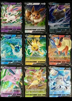 Eevee Evolutions V Promo Complete SWSH 9 Card Set Eeveelutions Pokemon TCG NM - Image 1