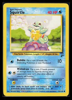 Squirtle 93/130 Common Base Set 2 Pokemon Card - Image 1