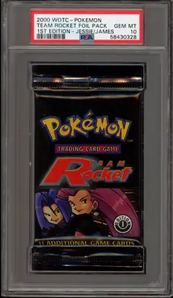Pokemon Team Rocket 1st Edition Jessie/James Art Sealed Booster Pack PSA 10 - Image 1