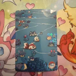 PIKACHU ASH MISTY BROCK FISHING Pokemon Pocket Monsters Vending Prism Sticker - Image 1