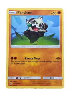 New: 2017 Pokemon TCG Pancham 72 Sm-Guardians Rising Regular Common - Image 1