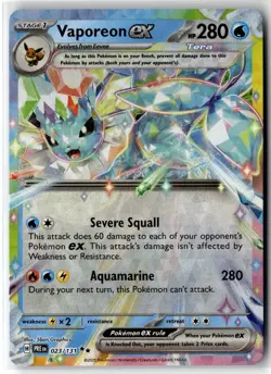 Vaporeon ex ⭐ 023/131 Holo Double Rare Prismatic Evolutions 2025 Pokemon NM - Image 1