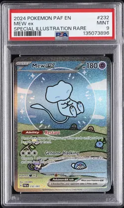 2024 POKEMON PAF EN-PALDEAN FATES SPECIAL ILLUSTRATION RARE #232 MEW EX PSA 9 - Image 1