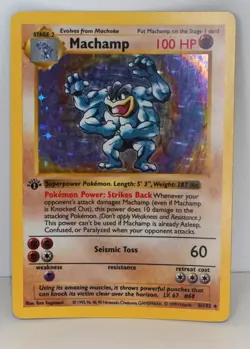 Pokemon TCG Machamp 1st Editin (Base Set Shadowless) 008/102 Holo - Image 3
