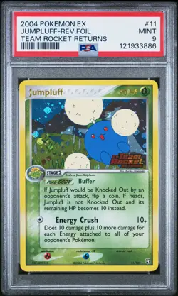 2004 POKEMON EX TEAM ROCKET RETURNS #11 JUMPLUFF-REVERSE FOIL PSA 9 - Image 1