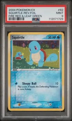 2004 POKEMON EX FIRE RED & LEAF GREEN #82 SQUIRTLE-REVERSE FOIL PSA 9 - Image 1