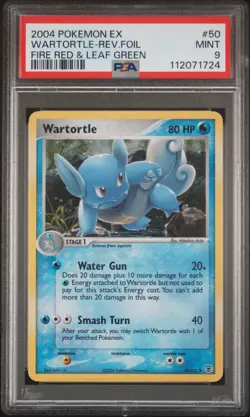 2004 POKEMON EX FIRE RED & LEAF GREEN #50 WARTORTLE-REVERSE FOIL PSA 9 - Image 1