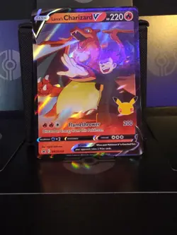 Pokemon TCG Lance's Charizard V SWSH133 Celebrations 25th Black Star Promo - Image 1