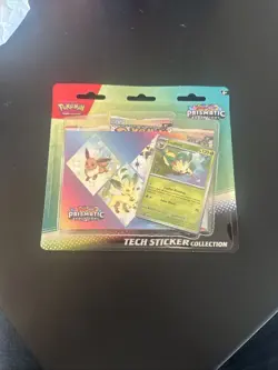 PRISMATIC EVOLUTIONS TECH STICKER COLLECTION LEAFEON POKEMON TCG BLISTER PACK - Image 1