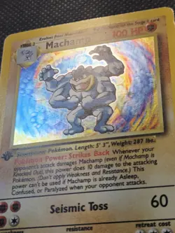 1999 Pokemon Machamp 1st Edition 8/102 Deck Exclusive Holo Base Set Vintage WoTC - Image 2