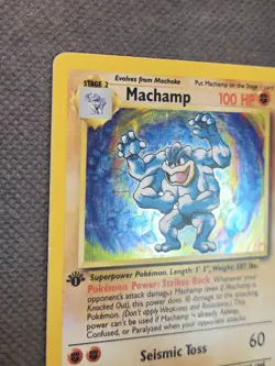 1999 Pokemon Machamp 1st Edition 8/102 Deck Exclusive Holo Base Set Vintage WoTC - Image 4