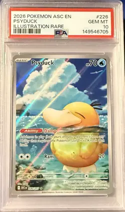 2026 POKEMON EN ASCENDED HEROES ILLUSTRATION RARE #226 PSYDUCK PSA 10 POP 28🔥 - Image 1