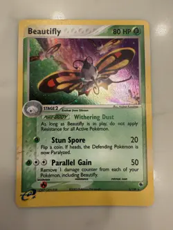 Pokemon TCG Beautifly EX Ruby Sapphire 2/109 Holo Holo Rare 2003 - LP - Image 1