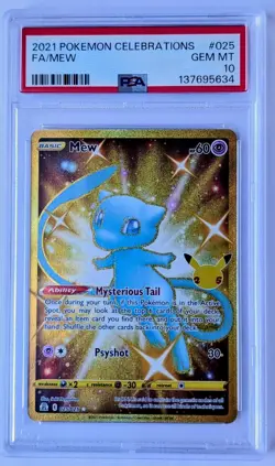Pokemon Celebrations Mew 025 25th Anniversary FA PSA 10 - Image 1