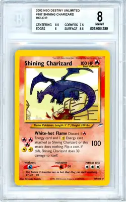 Pokemon Shining Charizard #107 Neo Destiny Holo BGS 8 NM-Mint - Image 1