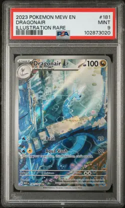 2023 POKEMON SV 151 - MEW EN #181/165 DRAGONAIR ILLUSTRATION RARE PSA 9 181/165 - Image 1