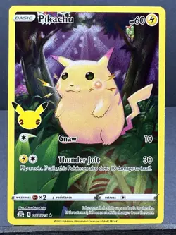 PIKACHU 005/025 FULL ART HOLO CELEBRATIONS 25TH ANNIVERSARY POKEMON NEAR MINT NM - Image 1