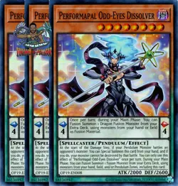 Yugioh! 3x Performapal Odd-Eyes Dissolver OP19-EN008 Super Rare NM - Image 1