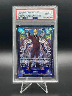 One Piece Sanji (SP) (OP06-119) A Fist of Divine Speed OP11 PSA 10 - Image 2