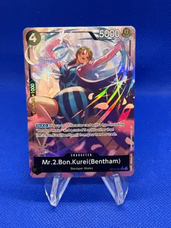 One Piece The Azure Sea’s Seven Mr 2 Bon Kurei Bentham OP14-091 Alternate Alt NM - Image 1