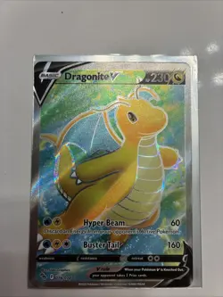 Pokemon Go Dragonite v Full Art Holo Ultra Rare Card 076/078 - Image 1