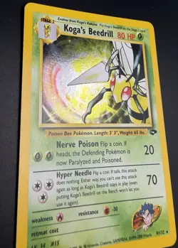 Pokemon Koga's Beedrill 9/132 Gym Challenge Holo Rare Card NM - Image 2