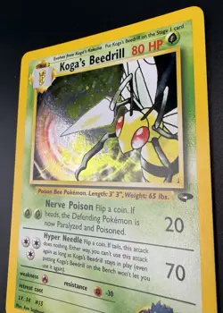 Pokemon Koga's Beedrill 9/132 Gym Challenge Holo Rare Card NM - Image 4