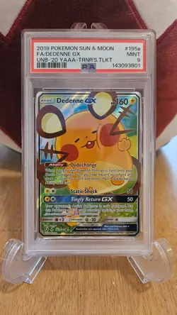 PSA 9 Dedenne GX 195a/214 Graded Pokemon Card - Image 1