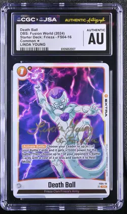 Death Ball Dragon Ball Super Card Game Fusion World FS04-16 CGC/JSA Linda Young - Image 1