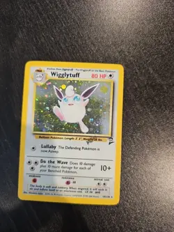 Pokemon TCG Wigglytuff Holo Rare Card 019/130 Base Set 2 Vintage - Image 1
