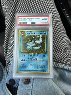 Vaporeon Pokemon Jungle Holo (Japanese) PSA 8 - Image 1