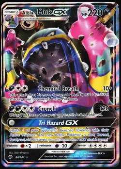 Alolan Muk GX 84/147 Ultra Rare Holo Foil Card Pokemon Burning Shadows - Image 1