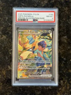 2025 POKEMON JOURNEY TOGETHER SPECIAL ILLUSTRATION RARE HOP'S ZACIAN EX PSA 8 - Image 1