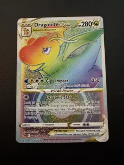 POKEMON TCG DRAGONITE VSTAR 81/78 POKEMON GO RAINBOW RARE!! - Image 1