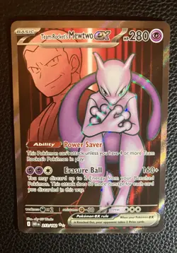 Pokemon TCG Team Rockets Mewtwo EX 213/182 Full Art Destined Rivals - Image 1